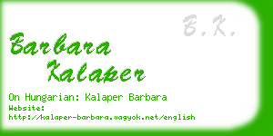 barbara kalaper business card
